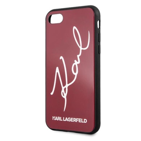 Etui Karl Lagerfeld Signature Glitter na iPhone 7 / 8 / SE 2020 / SE 2022 - czerwone Etui Karl Lagerfeld Signature Glitter na iPhone 7 / 8 / SE 2020 / SE 2022 - czerwone