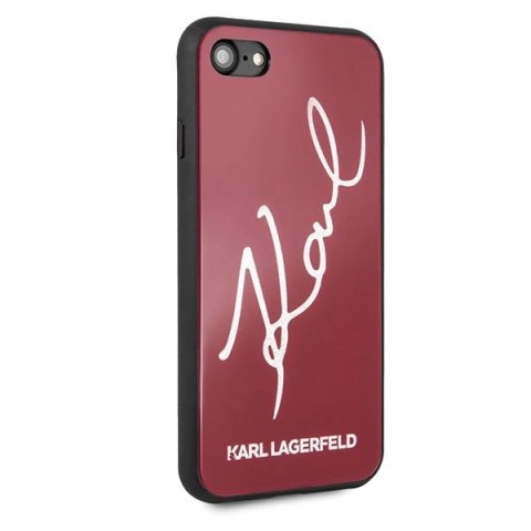 Etui Karl Lagerfeld Signature Glitter na iPhone 7 / 8 / SE 2020 / SE 2022 - czerwone Etui Karl Lagerfeld Signature Glitter na iPhone 7 / 8 / SE 2020 / SE 2022 - czerwone