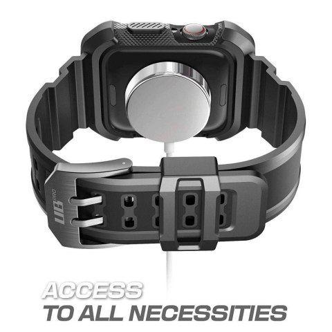 Etui z paskiem Supcase Unicorn Beetle Pro na Apple Watch 4/5/6/7/8/SE (44/45 mm) - czarne Etui z paskiem Supcase Unicorn Beetle Pro na Apple Watch 4/5/6/7/8/SE (44/45 mm) - czarne
