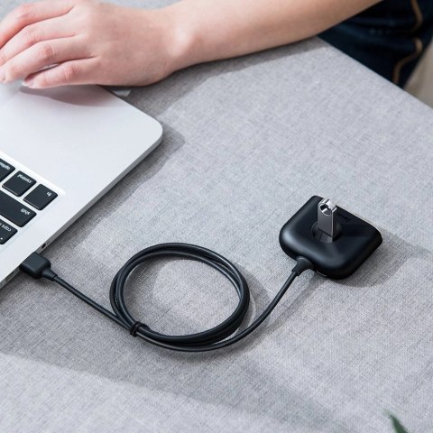 HUB Baseus Square USB-A do 1x USB-A 3.2 Gen 1 / 3x USB 2.0 z kablem 1m - czarny HUB Baseus Square USB-A do 1x USB-A 3.2 Gen 1 / 3x USB 2.0 z kablem 1m - czarny