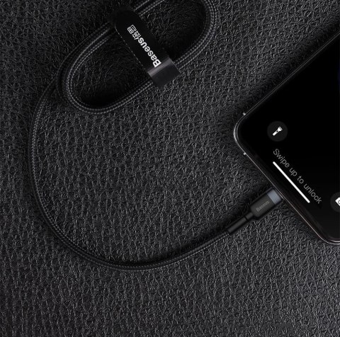 Kabel Baseus CATLKLF-G1 Lightning - USB-C PD QC 18W 480Mb/s 1m - czarno-szary