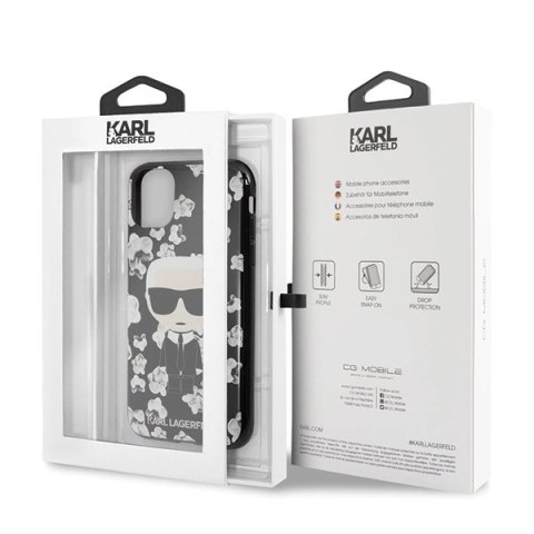 Karl Lagerfeld KLHCN58FLFBBK iPhone 11 Pro czarny/black Flower Ikonik Karl Karl Lagerfeld KLHCN58FLFBBK iPhone 11 Pro czarny/black Flower Ikonik Karl