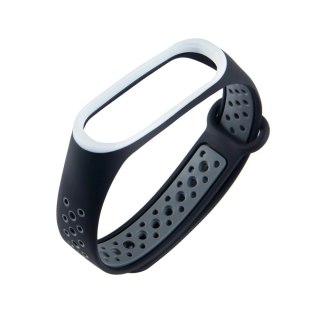 Zamienna silikonowa opaska pasek do Xiaomi Mi Band 4 / Mi Band 3 Dots czarno-szary