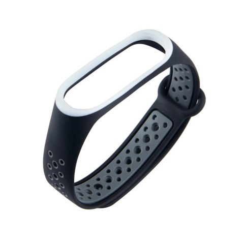 Zamienna silikonowa opaska pasek do Xiaomi Mi Band 4 / Mi Band 3 Dots czarno-szary