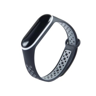 Zamienna silikonowa opaska pasek do Xiaomi Mi Band 4 / Mi Band 3 Dots czarno-szary