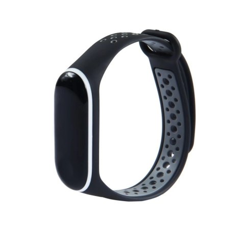 Zamienna silikonowa opaska pasek do Xiaomi Mi Band 4 / Mi Band 3 Dots czarno-szary