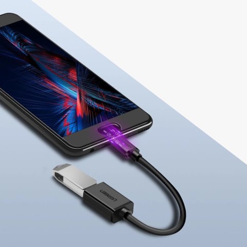 Adapter Ugreen US154 30701 USB-A 3.0 (żeński) / USB-C 3.0 (męski) OTG - czarny Adapter Ugreen US154 30701 USB-A 3.0 (żeński) / USB-C 3.0 (męski) OTG - czarny