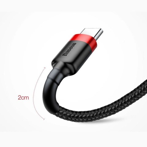 Baseus Cafule Cable wytrzymały nylonowy kabel przewód USB / USB-C QC3.0 2A 3M czerwony (CATKLF-U09) Baseus Cafule Cable wytrzymały nylonowy kabel przewód USB / USB-C QC3.0 2A 3M czerwony (CATKLF-U09)