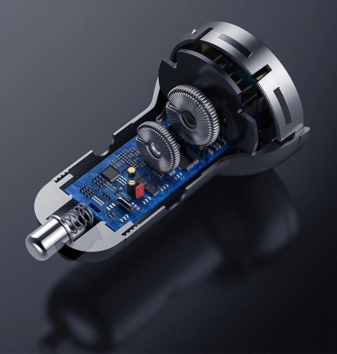 Baseus ładowarka samochodowa 2x USB 4,8A 24W z LCD szary (CCBX-0G) Baseus ładowarka samochodowa 2x USB 4,8A 24W z LCD szary (CCBX-0G)
