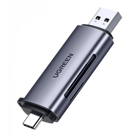 Czytnik Ugreen CM185 50706 do kart SD / micro SD na USB-A 3.0 / USB-C 3.0 - szary Czytnik Ugreen CM185 50706 do kart SD / micro SD na USB-A 3.0 / USB-C 3.0 - szary