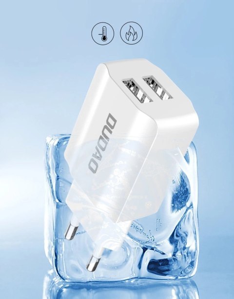 Dudao ładowarka sieciowa EU 2x USB 5V/2.4A + kabel micro USB biały (A2EU + Micro white) Dudao ładowarka sieciowa EU 2x USB 5V/2.4A + kabel micro USB biały (A2EU + Micro white)