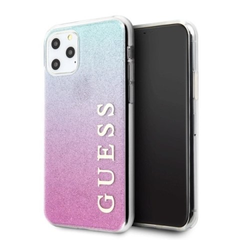 Etui Guess Glitter Gradient na iPhone 11 Pro Max - różowo-niebieskie Etui Guess Glitter Gradient na iPhone 11 Pro Max - różowo-niebieskie