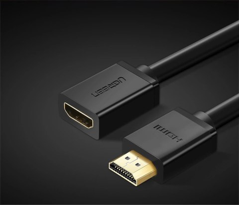 Kabel Ugreen HD107 10142 HDMI (męski) - HDMI (żeński) 4K 2m - czarny Kabel Ugreen HD107 10142 HDMI (męski) - HDMI (żeński) 4K 2m - czarny