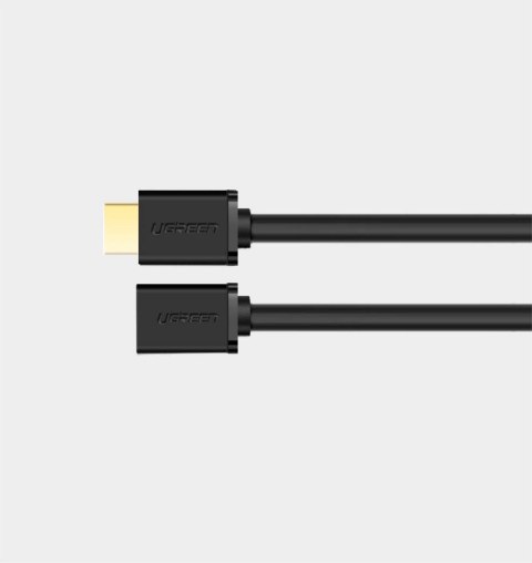 Kabel Ugreen HD107 10142 HDMI (męski) - HDMI (żeński) 4K 2m - czarny Kabel Ugreen HD107 10142 HDMI (męski) - HDMI (żeński) 4K 2m - czarny