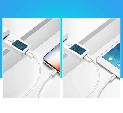 Kabel Ugreen US155 20728 USB-A / Lightning MFi 2.4A 1m - biały Kabel Ugreen US155 20728 USB-A / Lightning MFi 2.4A 1m - biały