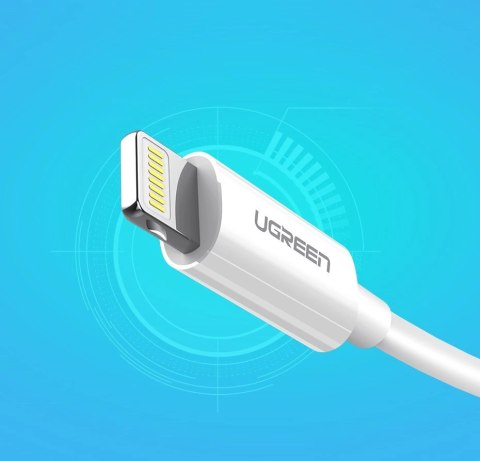 Kabel Ugreen US155 20728 USB-A / Lightning MFi 2.4A 1m - biały Kabel Ugreen US155 20728 USB-A / Lightning MFi 2.4A 1m - biały