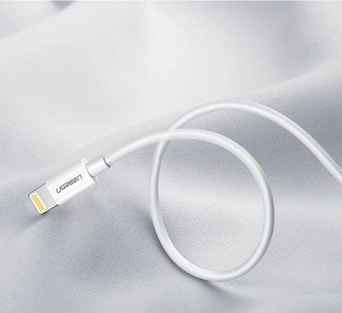 Kabel Ugreen US155 20728 USB-A / Lightning MFi 2.4A 1m - biały Kabel Ugreen US155 20728 USB-A / Lightning MFi 2.4A 1m - biały