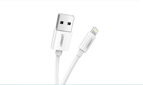 Kabel Ugreen US155 20728 USB-A / Lightning MFi 2.4A 1m - biały Kabel Ugreen US155 20728 USB-A / Lightning MFi 2.4A 1m - biały