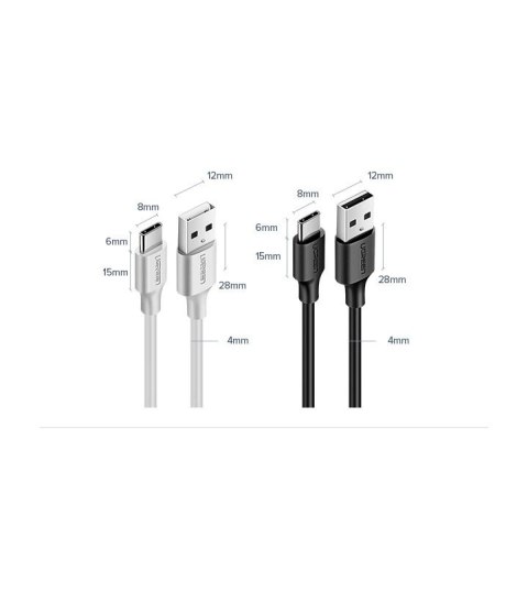 Kabel Ugreen US287 60115 USB-A / USB-C 2A 0.5m - czarny