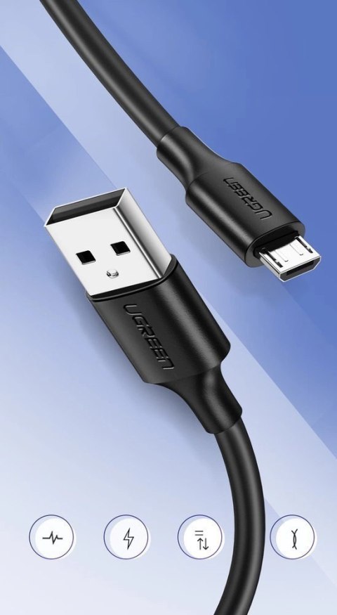 Kabel Ugreen US289 60136 micro USB / USB-A 1m - czarny Kabel Ugreen US289 60136 micro USB / USB-A 1m - czarny