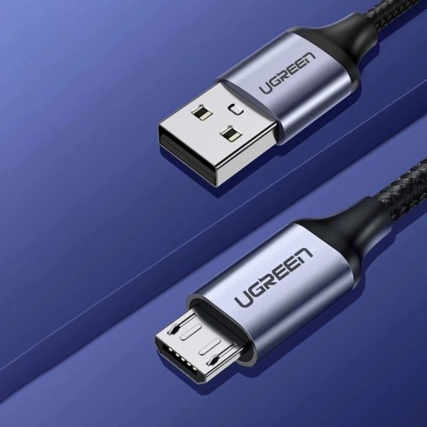 Kabel Ugreen US290 60148 USB-A / micro USB 2.4A 2m - szary Kabel Ugreen US290 60148 USB-A / micro USB 2.4A 2m - szary