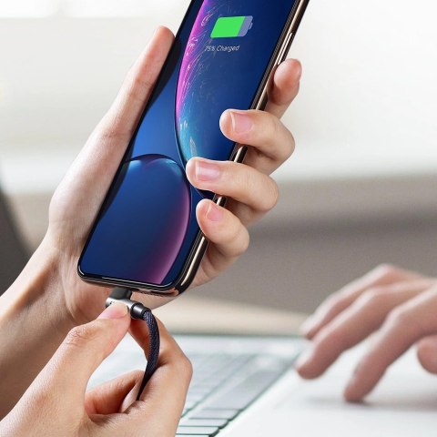 Kabel Ugreen US299 60521 kątowy Lightning / USB-A MFi 2.4A 1m - czarny Kabel Ugreen US299 60521 kątowy Lightning / USB-A MFi 2.4A 1m - czarny