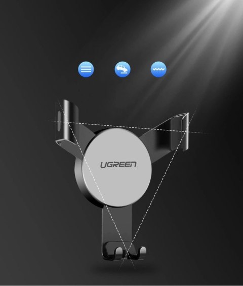 Uchwyt Ugreen LP130 40907 grawitacyjny na telefon do samochodowej kratki wentylacyjnej - srebrny Uchwyt Ugreen LP130 40907 grawitacyjny na telefon do samochodowej kratki wentylacyjnej - srebrny