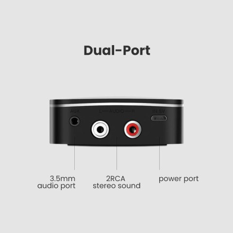 Ugreen adapter odbiornik Bluetooth 5.1 aptX 2RCA / 3,5 mm mini jack czarny (40759) Ugreen adapter odbiornik Bluetooth 5.1 aptX 2RCA / 3,5 mm mini jack czarny (40759)