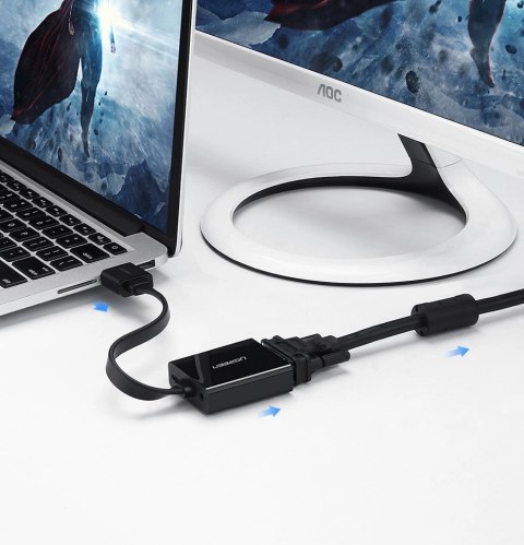Ugreen adapter przejściówka HDMI - VGA micro USB / audio 3,5 mm mini jack czarny (40248) Ugreen adapter przejściówka HDMI - VGA micro USB / audio 3,5 mm mini jack czarny (40248)