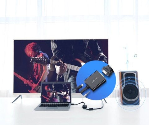 Ugreen adapter przejściówka HDMI - VGA micro USB / audio 3,5 mm mini jack czarny (40248) Ugreen adapter przejściówka HDMI - VGA micro USB / audio 3,5 mm mini jack czarny (40248)