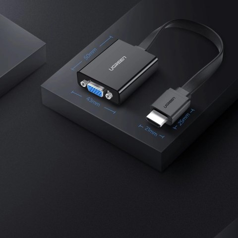 Ugreen adapter przejściówka HDMI - VGA micro USB / audio 3,5 mm mini jack czarny (40248) Ugreen adapter przejściówka HDMI - VGA micro USB / audio 3,5 mm mini jack czarny (40248)