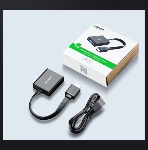 Ugreen adapter przejściówka HDMI - VGA micro USB / audio 3,5 mm mini jack czarny (40248) Ugreen adapter przejściówka HDMI - VGA micro USB / audio 3,5 mm mini jack czarny (40248)