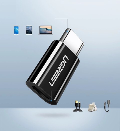 Ugreen adapter przejściówka z micro USB na USB Typ C czarny (30391) Ugreen adapter przejściówka z micro USB na USB Typ C czarny (30391)