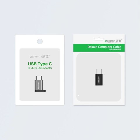 Ugreen adapter przejściówka z micro USB na USB Typ C czarny (30391) Ugreen adapter przejściówka z micro USB na USB Typ C czarny (30391)