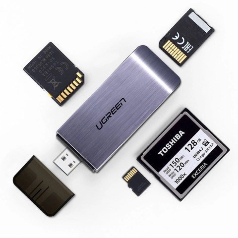 Ugreen czytnik kart SD / micro SD / CF / MS na USB 3.0 szary (50541) Ugreen czytnik kart SD / micro SD / CF / MS na USB 3.0 szary (50541)