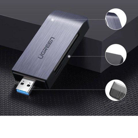 Ugreen czytnik kart SD / micro SD / CF / MS na USB 3.0 szary (50541) Ugreen czytnik kart SD / micro SD / CF / MS na USB 3.0 szary (50541)