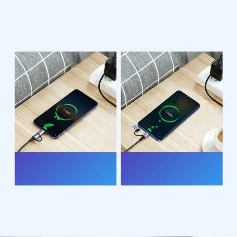 Ugreen kabel przewód 2w1 USB - micro USB / USB Typ C 1m 2,4A czarny (30875) Ugreen kabel przewód 2w1 USB - micro USB / USB Typ C 1m 2,4A czarny (30875)
