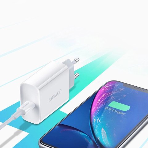Ugreen ładowarka sieciowa USB Power Delivery 3.0 Quick Charge 4.0+ 20W 3A biały (60450) Ugreen ładowarka sieciowa USB Power Delivery 3.0 Quick Charge 4.0+ 20W 3A biały (60450)
