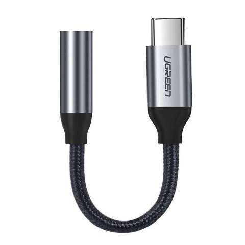 Ugreen przejściówka do słuchawek z 3,5 mm mini jack na USB Typ C 10 cm szary (30632) Ugreen przejściówka do słuchawek z 3,5 mm mini jack na USB Typ C 10 cm szary (30632)