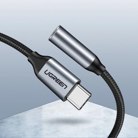 Ugreen przejściówka do słuchawek z 3,5 mm mini jack na USB Typ C 10 cm szary (30632) Ugreen przejściówka do słuchawek z 3,5 mm mini jack na USB Typ C 10 cm szary (30632)