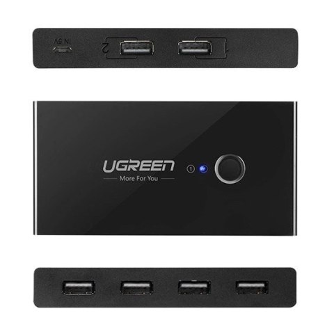 Ugreen switch box HUB przełącznik 4x USB 2.0 rozdzielacz USB na dwa komputery czarny (30767) Ugreen switch box HUB przełącznik 4x USB 2.0 rozdzielacz USB na dwa komputery czarny (30767)