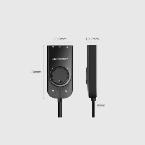 Ugreen zewnętrzna karta dzwiękowa muzyczna adapter USB - 3,5 mm mini jack z regulacją głośnościc 15cm czarny (40964) Ugreen zewnętrzna karta dzwiękowa muzyczna adapter USB - 3,5 mm mini jack z regulacją głośnościc 15cm czarny (40964)