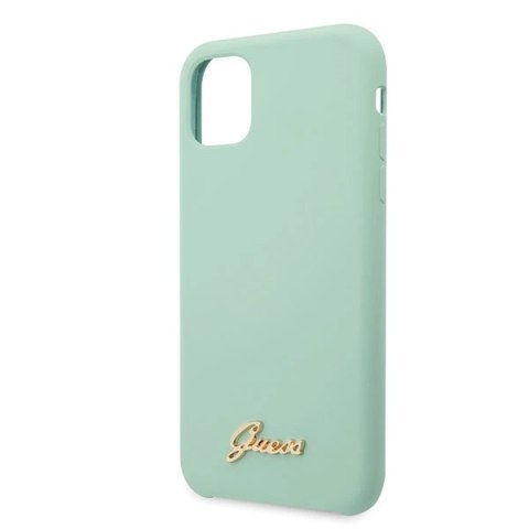 Etui Guess Silicone Vintage Gold Logo na iPhone 11 Pro Max - zielone Etui Guess Silicone Vintage Gold Logo na iPhone 11 Pro Max - zielone