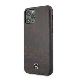 Etui Mercedes Wood Line Rosewood na iPhone 11 Pro - brązowe
