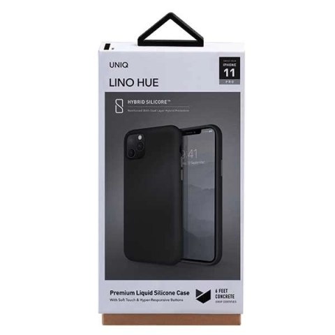 Etui UNIQ Lino Hue na iPhone 11 Pro - czarne Etui UNIQ Lino Hue na iPhone 11 Pro - czarne