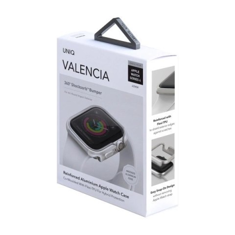 Etui UNIQ Valencia na Apple Watch 4 / 5 / 6 / SE 40mm - srebrne Etui UNIQ Valencia na Apple Watch 4 / 5 / 6 / SE 40mm - srebrne