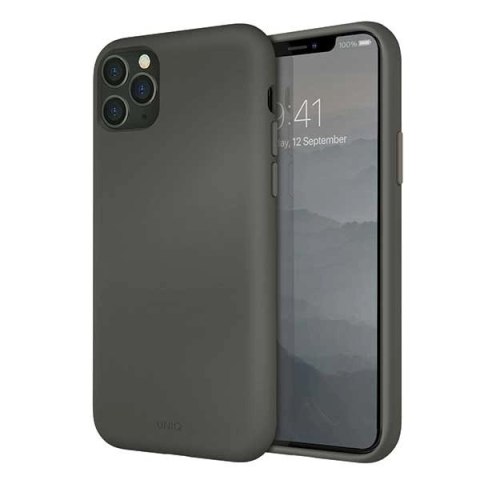 Etui Uniq Lino Hue na iPhone 11 Pro Max - szare Etui Uniq Lino Hue na iPhone 11 Pro Max - szare