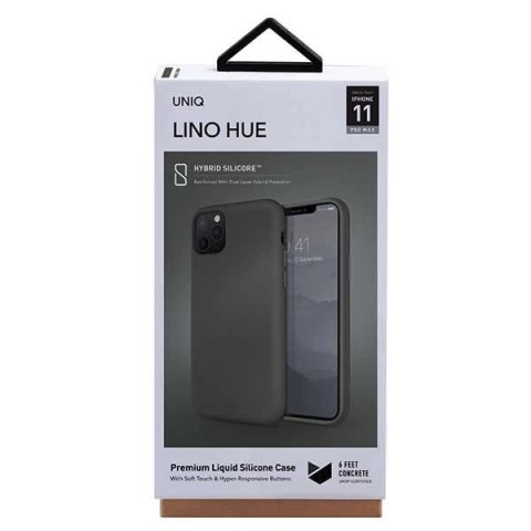 Etui Uniq Lino Hue na iPhone 11 Pro Max - szare Etui Uniq Lino Hue na iPhone 11 Pro Max - szare