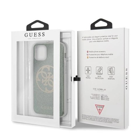 Guess GUHCN65PCUGLKA iPhone 11 Pro Max khaki hard case 4G Circle Glitter
