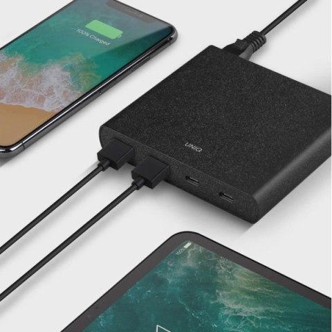 HUB UNIQ Surge LITHOS Collective 90W 2xUSB-A QC 3.0 / 2xUSB-C PD 3.0 - czarny HUB UNIQ Surge LITHOS Collective 90W 2xUSB-A QC 3.0 / 2xUSB-C PD 3.0 - czarny